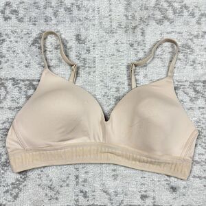 Victoria's Secret PINK Bra Wear Everywhere Wireless Lightly Lined Beige Size 36B